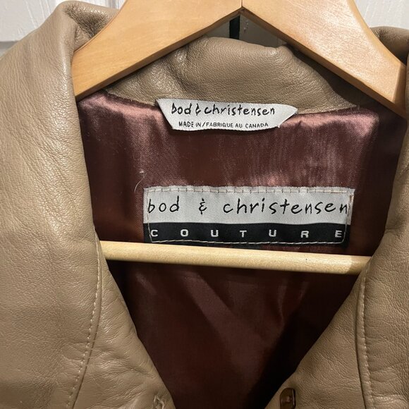 BOD & CHRISTENSEN Long Tan Leather Coat – Size M - Picture 2 of 9